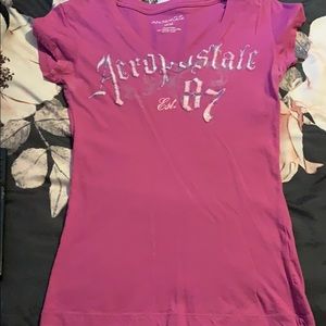 Aeropostale purple/pink t shirt size medium v neck